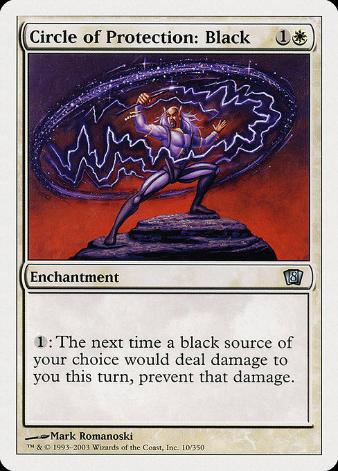 Eighth Edition - 10 - Circle of Protection: Black - Uncommon - W - Non-foil
