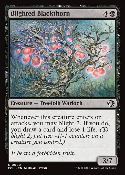 Lorwyn Eclipsed - 90 - Blighted Blackthorn - Common - B - Non-foil