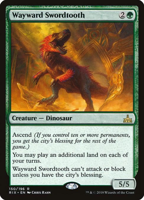 Rivals of Ixalan - 150 - Wayward Swordtooth - Rare - G - Foil