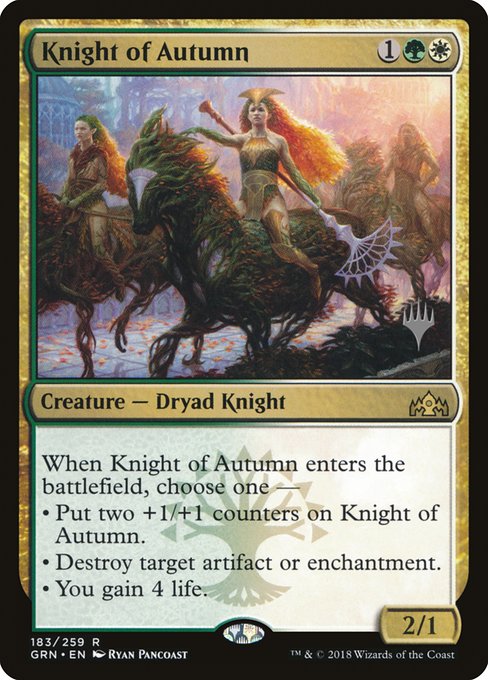 Guilds of Ravnica Promos - 183p - Knight of Autumn - Rare - WG - Non-foil - Promo