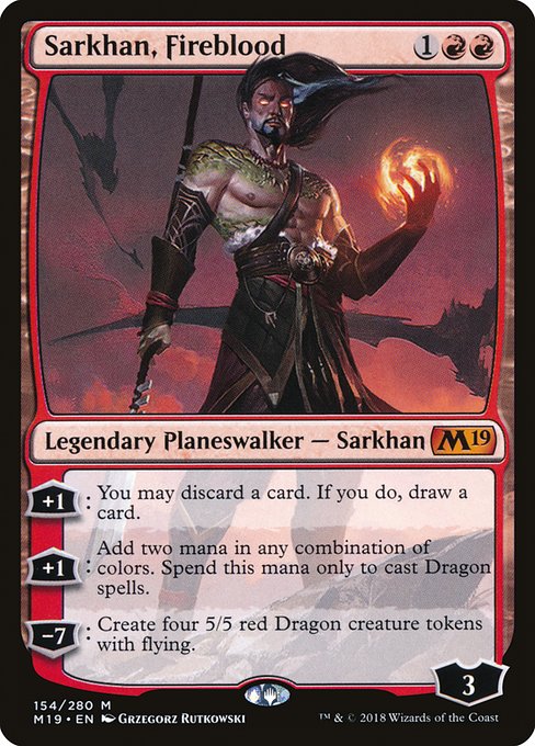 Core Set 2019 - 154 - Sarkhan, Fireblood - Mythic - R - Non-foil