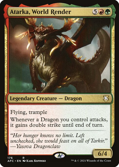 Forgotten Realms Commander - 176 - Atarka, World Render - Rare - RG - Non-foil