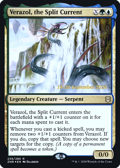 Zendikar Rising Promos - 239s - Verazol, the Split Current - Rare - UG - Foil - Datestamped Promo