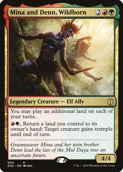 Zendikar Rising Commander - 94 - Mina and Denn, Wildborn - Rare - RG - Non-foil