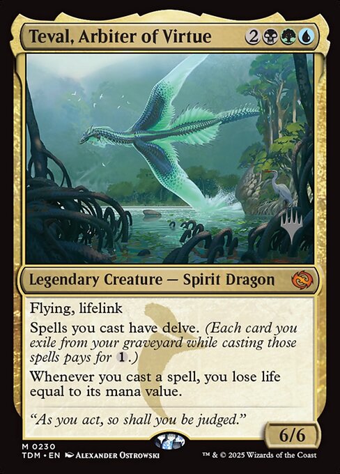 Tarkir: Dragonstorm Promos - 230p - Teval, Arbiter of Virtue - Mythic - Multi - Non-foil - Promo