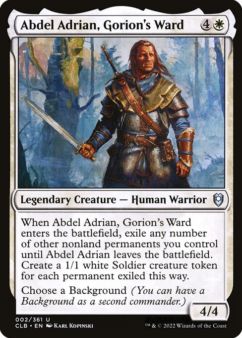 Commander Legends: Battle for Baldur's Gate - 2 - Abdel Adrian, Gorion's Ward - Uncommon - W - Non-foil