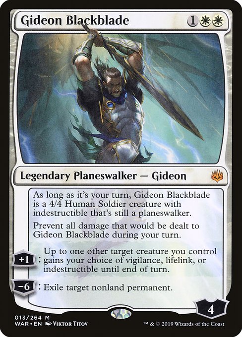 War of the Spark - 13 - Gideon Blackblade - Mythic - W - Non-foil