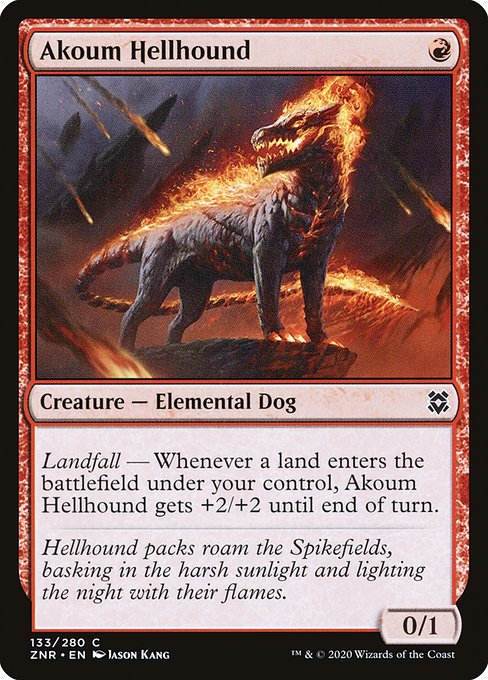 Zendikar Rising - 133 - Akoum Hellhound - Common - R - Non-foil