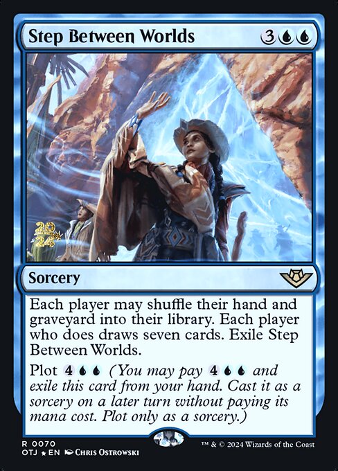 Outlaws of Thunder Junction Promos - 70s - Step Between Worlds - Rare - U - Foil - Datestamped Promo