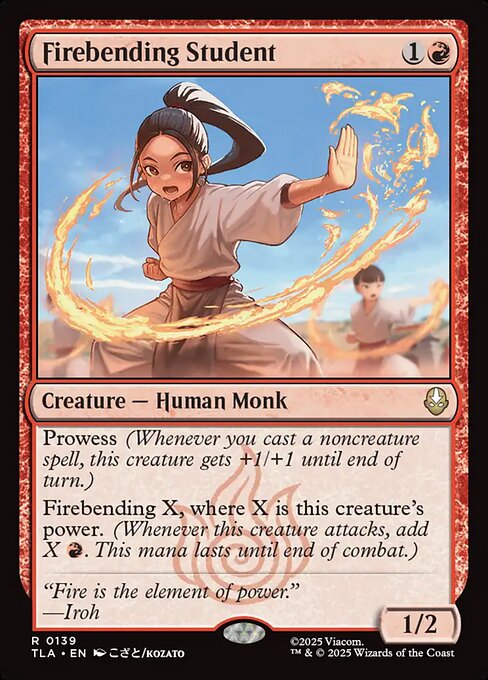 Avatar: The Last Airbender - 139 - Firebending Student - Rare - R - Foil