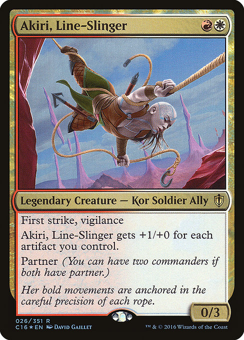 Commander 2016 - 26 - Akiri, Line-Slinger - Rare - WR - Foil