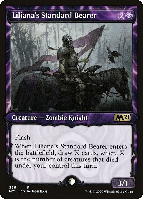 Core Set 2021 - 299 - Liliana's Standard Bearer - Rare - B - Foil