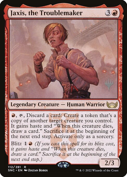 Streets of New Capenna Promos - 112p - Jaxis, the Troublemaker - Rare - R - Foil - Promo