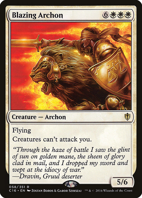 Commander 2016 - 58 - Blazing Archon - Rare - W - Non-foil