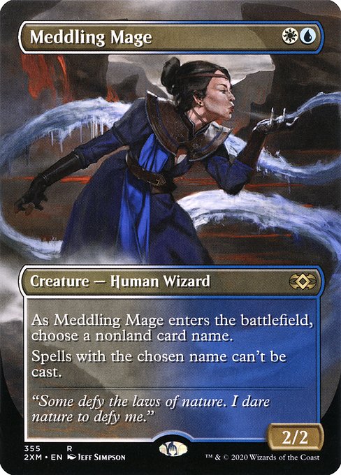 Double Masters - 355 - Meddling Mage - Rare - WU - Foil