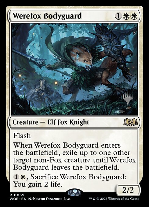 Wilds of Eldraine Promos - 39p - Werefox Bodyguard - Rare - W - Non-foil - Promo