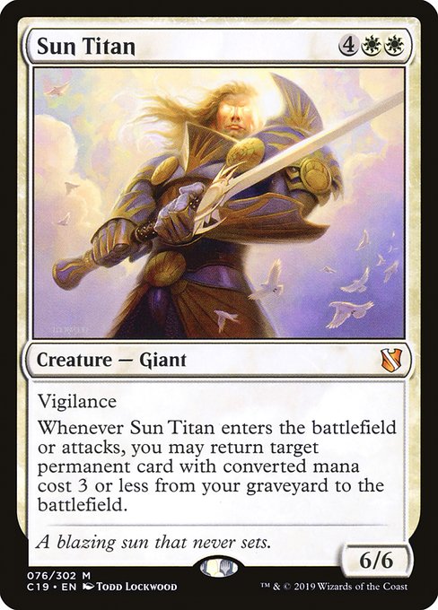 Commander 2019 - 76 - Sun Titan - Mythic - W - Non-foil