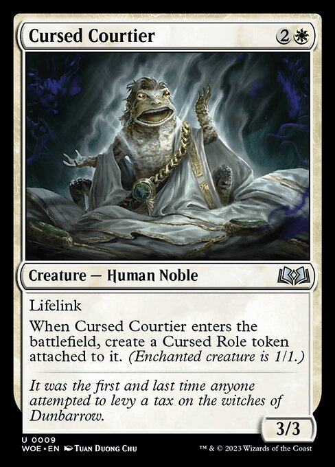 Wilds of Eldraine - 9 - Cursed Courtier - Uncommon - W - Non-foil