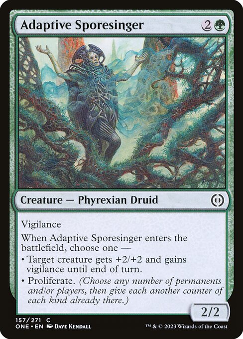 Phyrexia: All Will Be One - 157 - Adaptive Sporesinger - Common - G - Foil