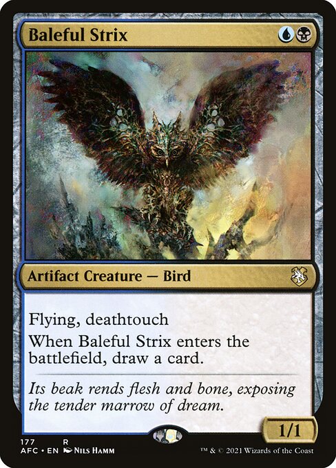 Forgotten Realms Commander - 177 - Baleful Strix - Rare - UB - Non-foil