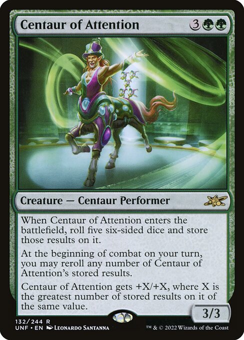 Unfinity - 132 - Centaur of Attention - Rare - G - Foil