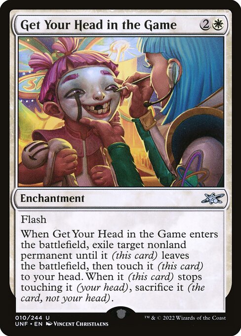 Unfinity - 10 - Get Your Head in the Game - Uncommon - W - Foil