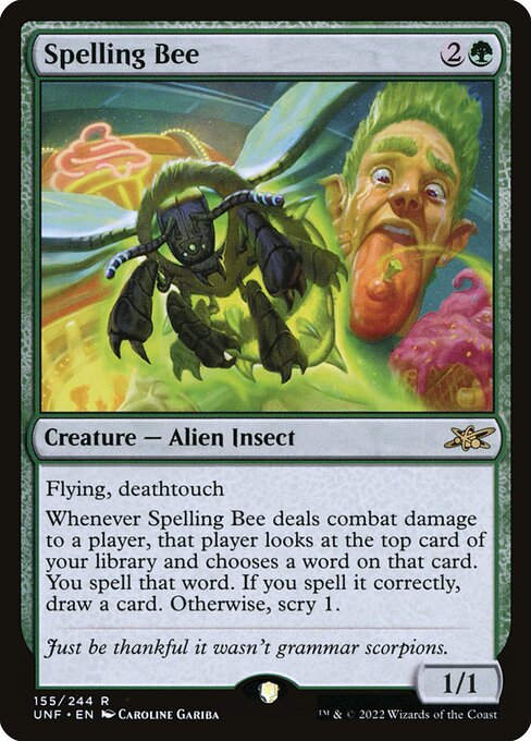 Unfinity - 155 - Spelling Bee - Rare - G - Foil