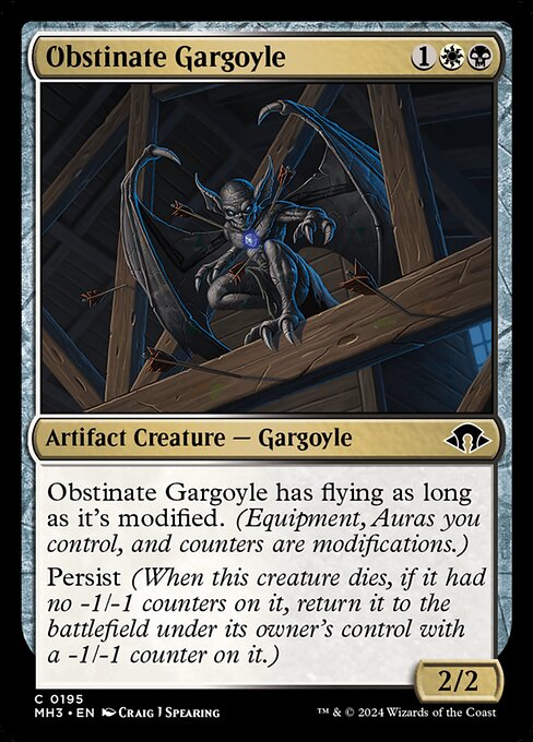 Modern Horizons 3 - 195 - Obstinate Gargoyle - Common - WB - Non-foil