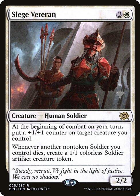 The Brothers' War Promos - 25p - Siege Veteran - Rare - W - Non-foil - Promo