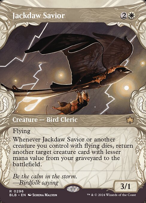 Bloomburrow - 296 - Jackdaw Savior - Rare - W - Foil