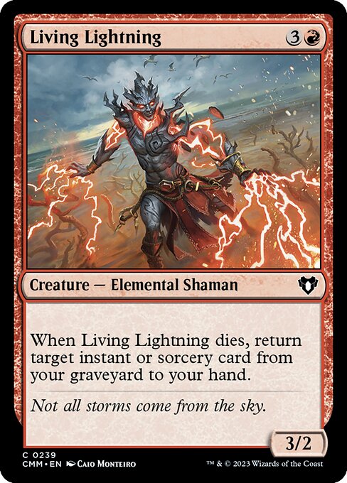 Commander Masters - 239 - Living Lightning - Common - R - Foil