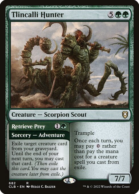 Commander Legends: Battle for Baldur's Gate - 682 - Tlincalli Hunter // Retrieve Prey - Rare - G - Non-foil