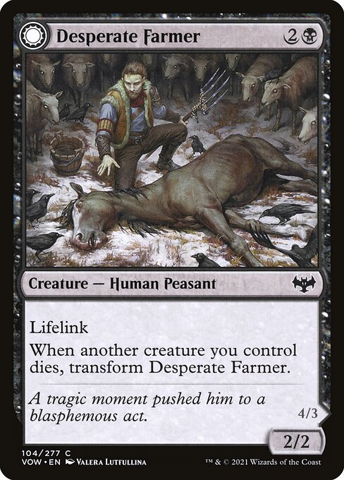 Innistrad: Crimson Vow - 104 - Desperate Farmer // Depraved Harvester - Common - C - Non-foil