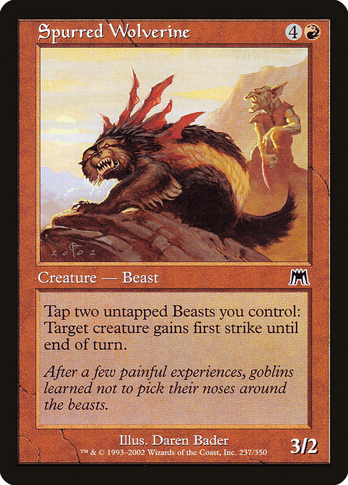 Onslaught - 237 - Spurred Wolverine - Common - R - Non-foil
