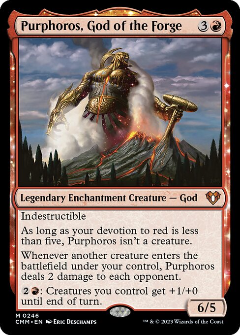 Commander Masters - 246 - Purphoros, God of the Forge - Mythic - R - Foil