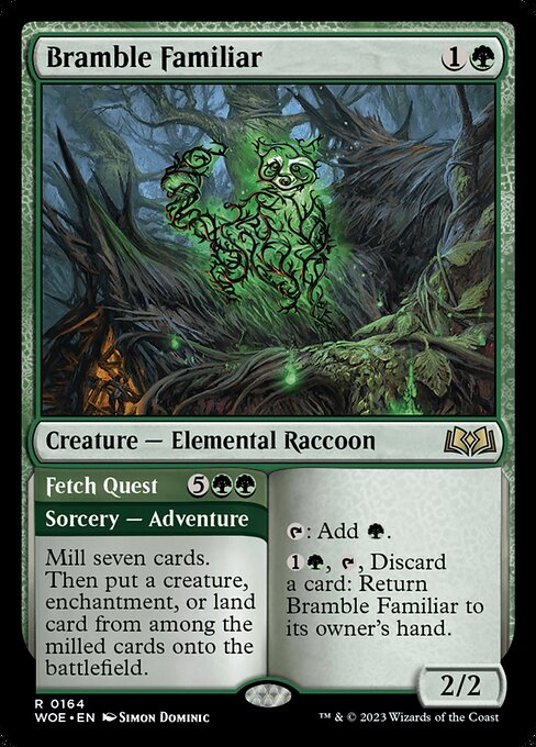 Wilds of Eldraine - 164 - Bramble Familiar // Fetch Quest - Rare - G - Non-foil