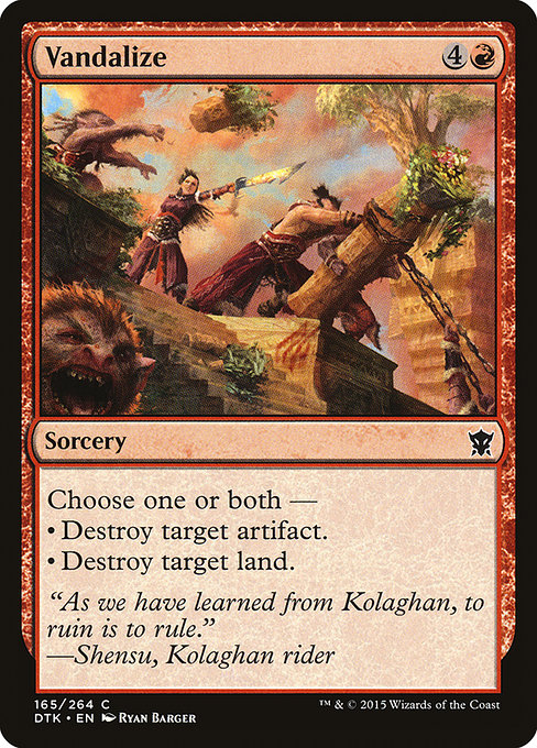 Dragons of Tarkir - 165 - Vandalize - Common - R - Non-foil