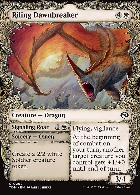 Tarkir: Dragonstorm - 292 - Riling Dawnbreaker // Signaling Roar - Common - W - Non-foil