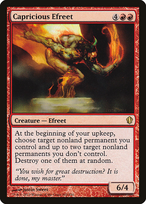 Commander 2013 - 102 - Capricious Efreet - Rare - R - Non-foil