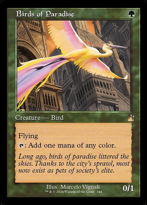 Ravnica Remastered - 344 - Birds of Paradise - Rare - G - Non-foil