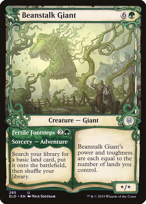Throne of Eldraine - 295 - Beanstalk Giant // Fertile Footsteps - Uncommon - G - Foil
