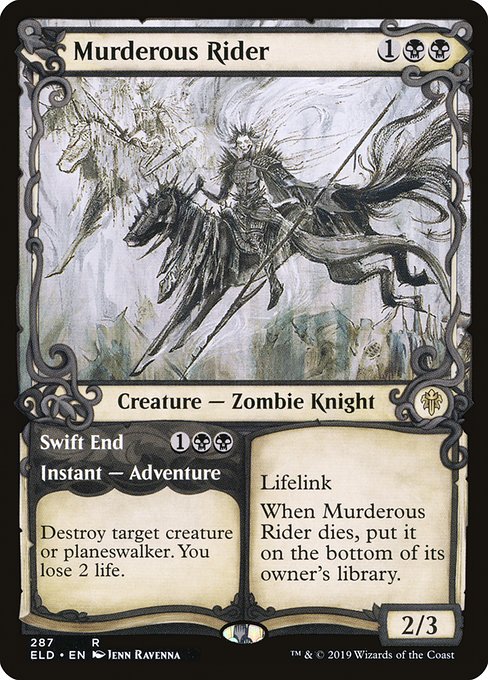 Throne of Eldraine - 287 - Murderous Rider // Swift End - Rare - B - Non-foil