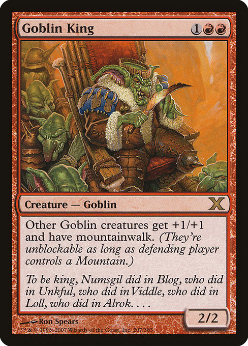 Tenth Edition - 207 - Goblin King - Rare - R - Non-foil