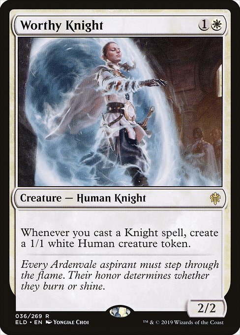 Throne of Eldraine - 36 - Worthy Knight - Rare - W - Foil