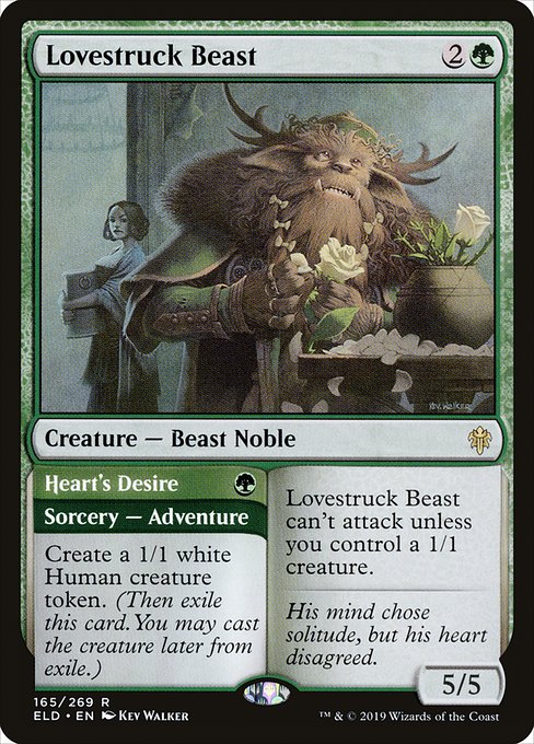Throne of Eldraine - 165 - Lovestruck Beast // Heart's Desire - Rare - G - Non-foil