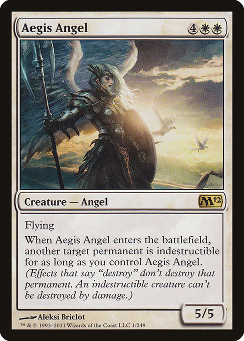 Magic 2012 - 1 - Aegis Angel - Rare - W - Non-foil
