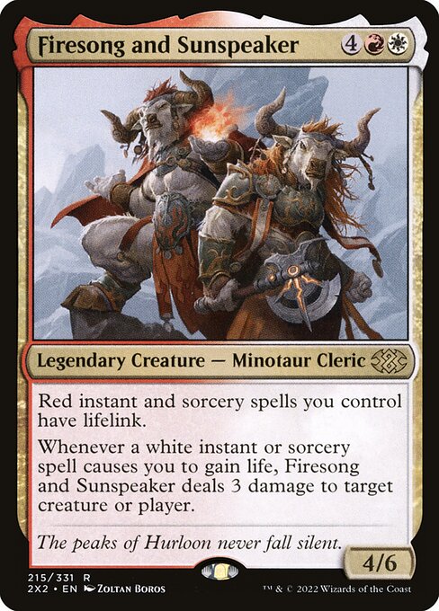 Double Masters 2022 - 215 - Firesong and Sunspeaker - Rare - WR - Foil