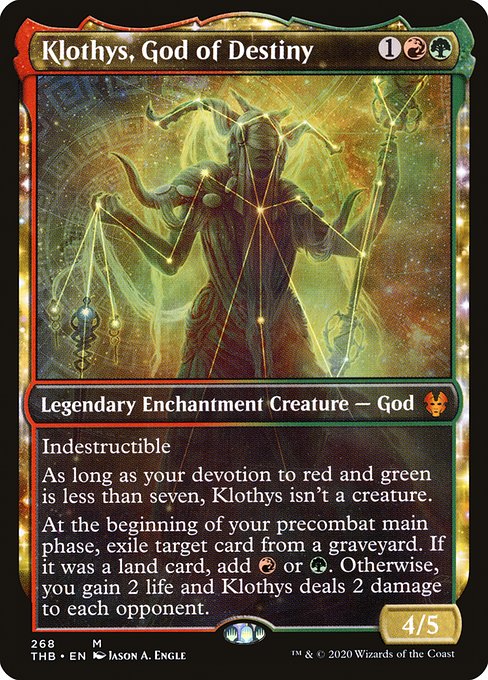 Theros Beyond Death - 268 - Klothys, God of Destiny - Mythic - RG - Non-foil