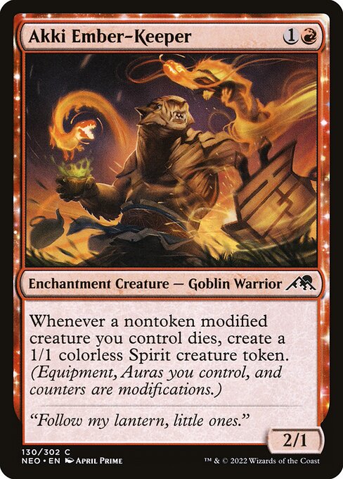 Kamigawa: Neon Dynasty - 130 - Akki Ember-Keeper - Common - R - Non-foil