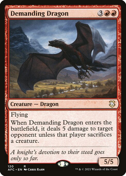 Forgotten Realms Commander - 120 - Demanding Dragon - Rare - R - Non-foil